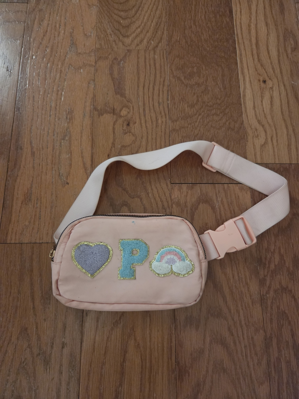 Pink Kids Fanny Pack with Patches